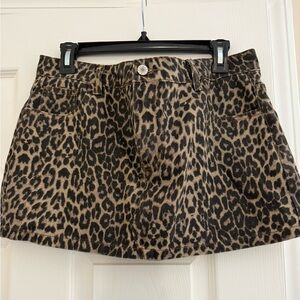 Leopard Print Mini Skirt